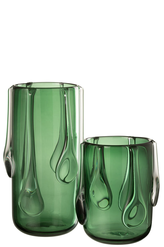 Vase Drippy Glass Green Large