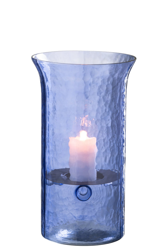 Windlicht Tarifa Smal Glas Blauw Large