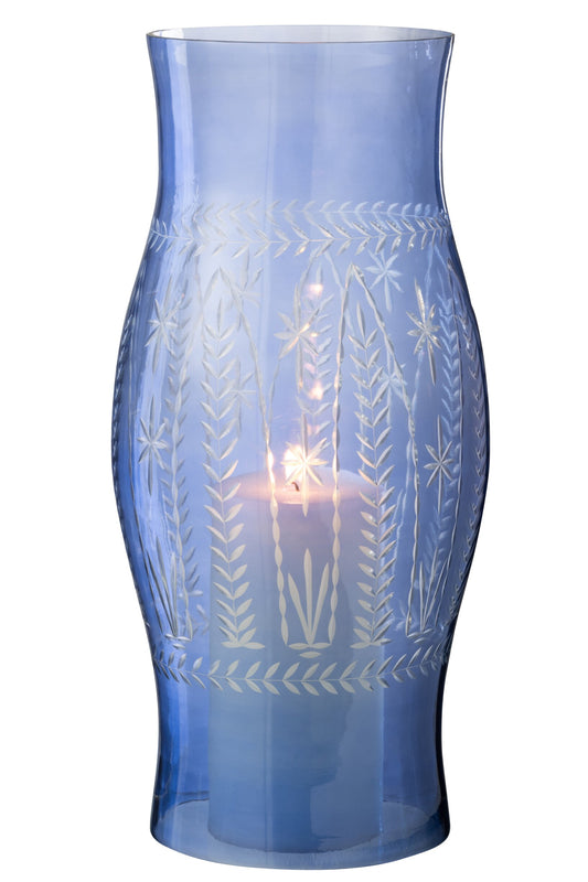Windlicht Tarifa Glas Blauw Large