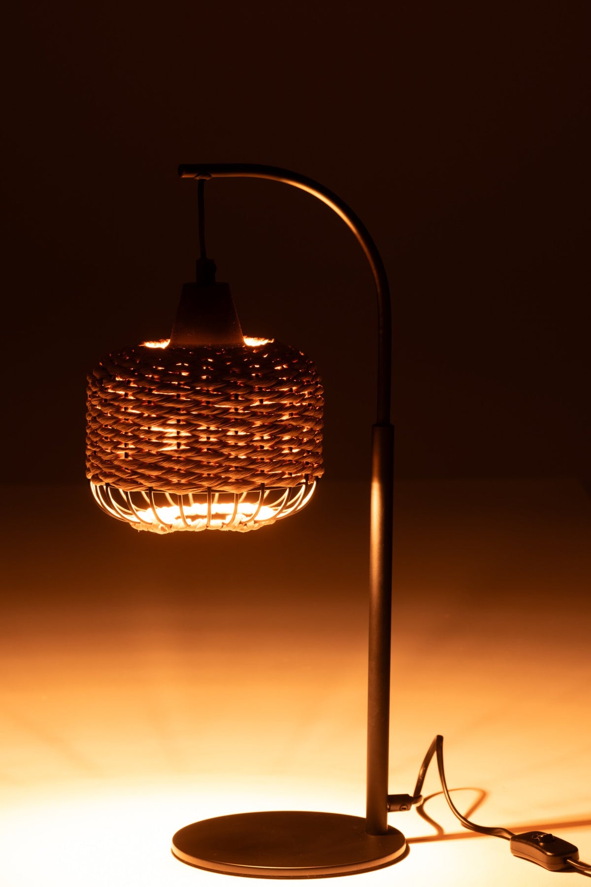 Table lamp lantern metal natural