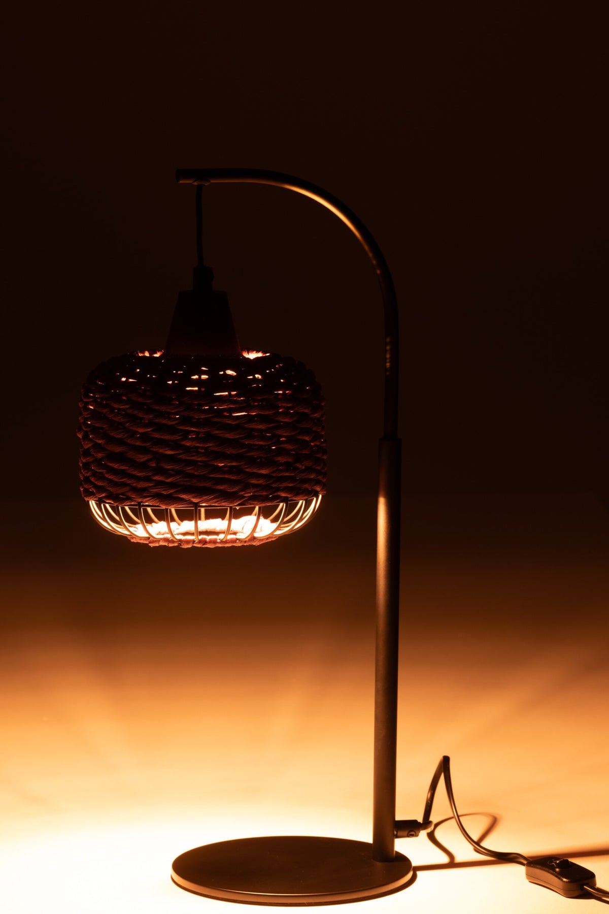 Table lamp lantern metal purple