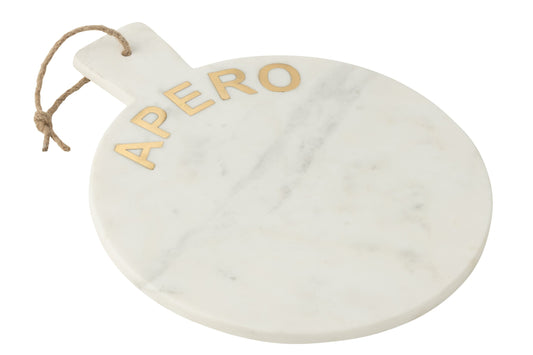 Kaasplank rond apero marmer wit