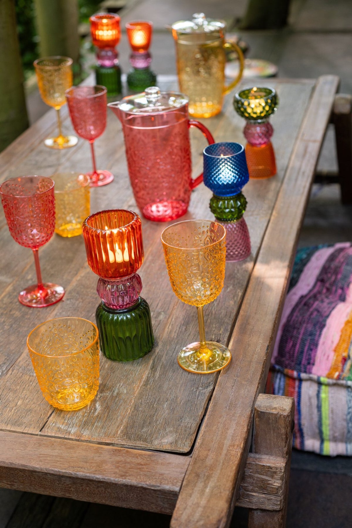 Set van 6 drinkglas kunststof geel