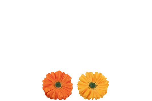 Flower Half Ball dia13cm Artificial Yellow/Orange Assortment Of 2