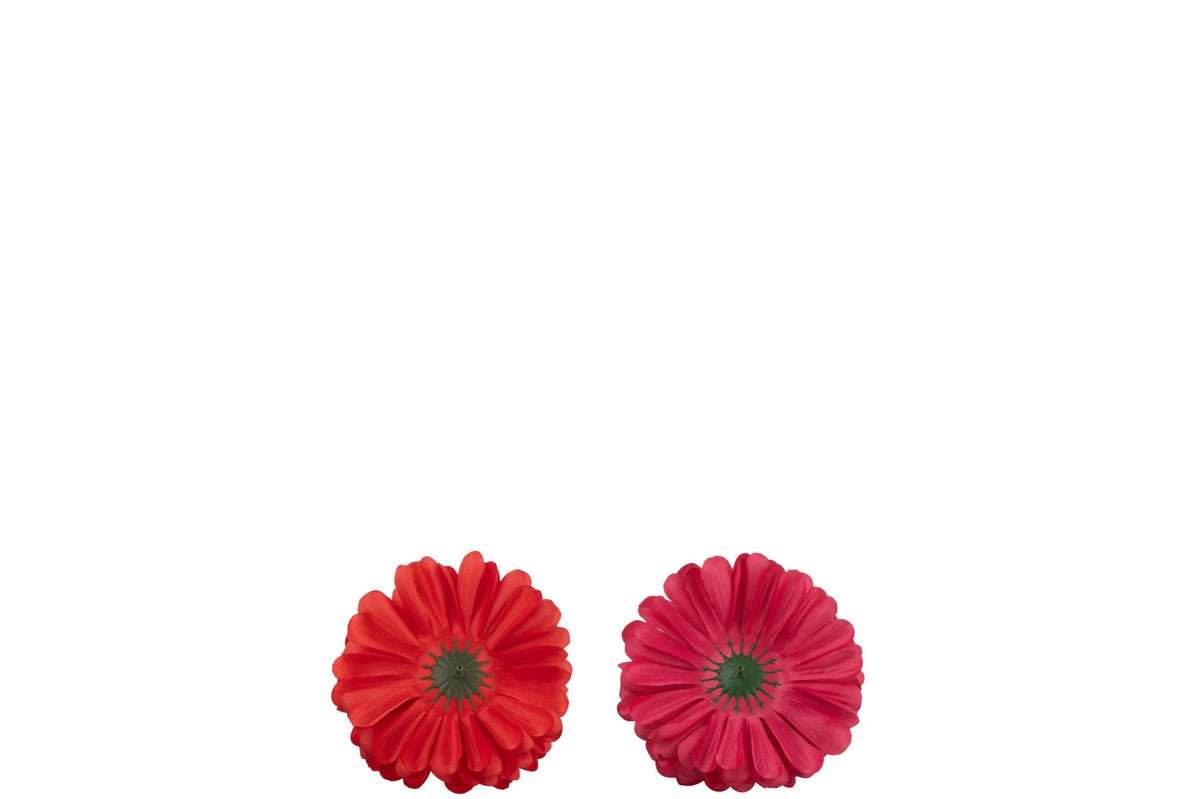 Flower Half Ball dia13cm Artificial Pink/Red Assortment Of 2