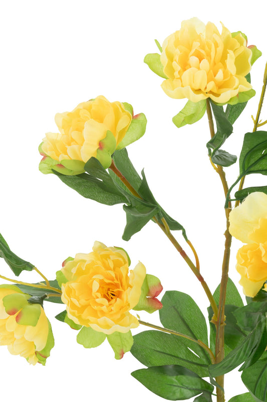Peony Pot Artificial Yellow