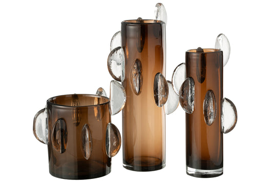 Vase Steggy Glass Brown Large