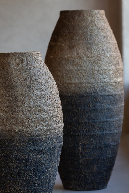 Vase Antique Cement Brown/Black Small