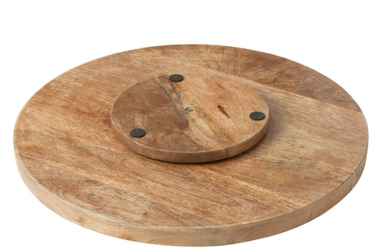 Dienblad draaiend rond strepen mango hout blauw/wit