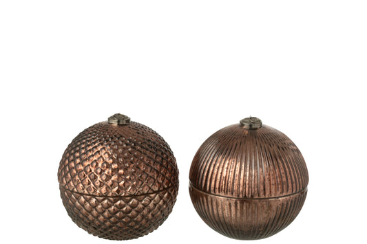Geurkaars Kerstbal Glas Bruin Large Assortiment Van 2