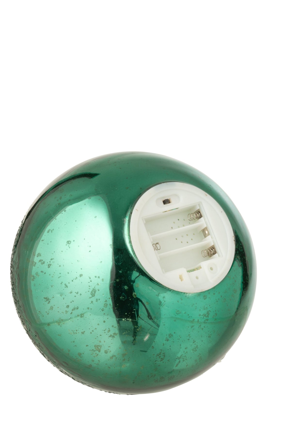 Ball LED Crackled Glass Green Large