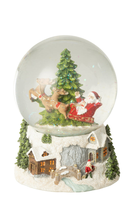 Water Globe Santa Claus Polyresin Multicolored