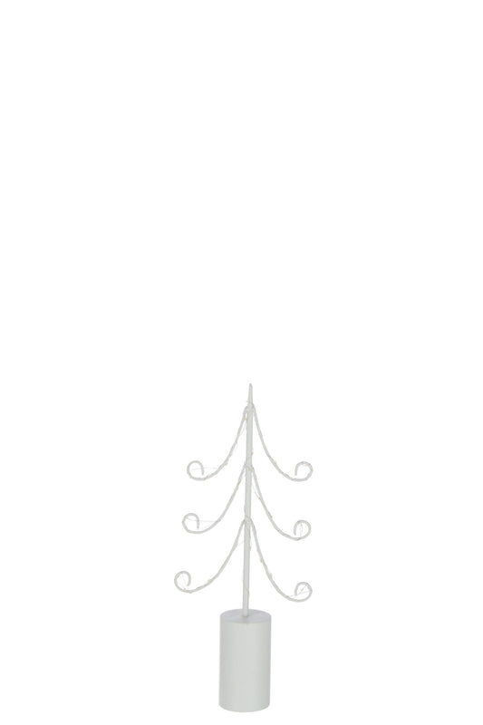 Tree LED Cylinder Base Iron White Small