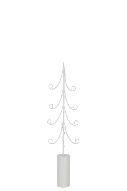 Tree LED Cylinder Base Iron White Medium