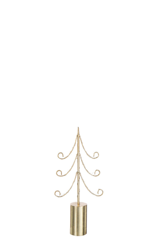 Tree LED Cylinder Base Iron Gold Colored Small