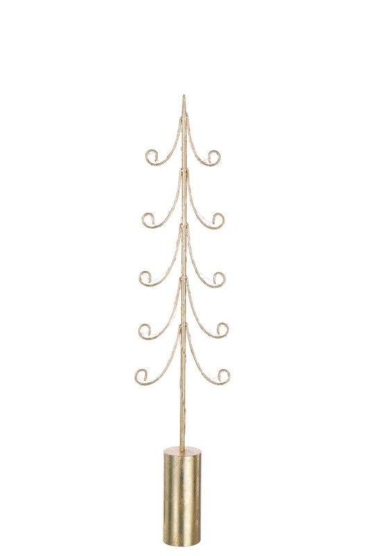 Tree LED Cylinder Base Iron Gold Colored Large