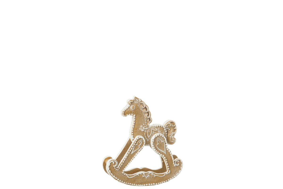 Gingerbread Rocking Horse Limepowder Beige/White