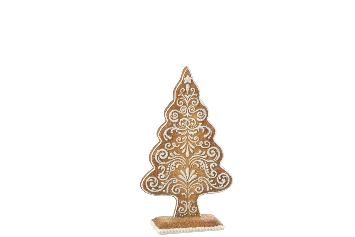 Gingerbread Pine Tree Limepowder Beige/White Small