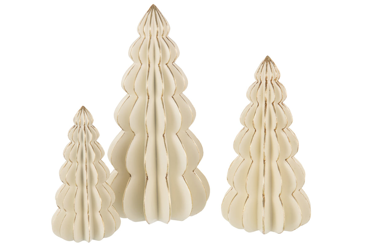 Tree Origami Limepowder White/Gold Colored Large