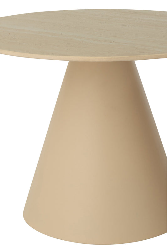 Set Of 2 Side Table Cone Iron Ecru/Beige