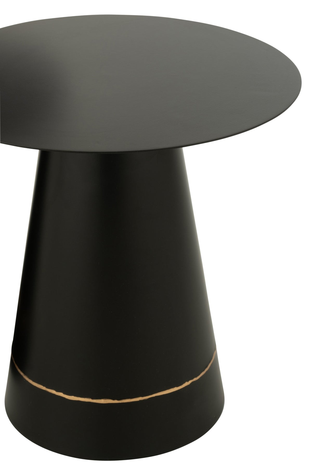 Set Of 2 Side Table Iron Black/Gold Colored