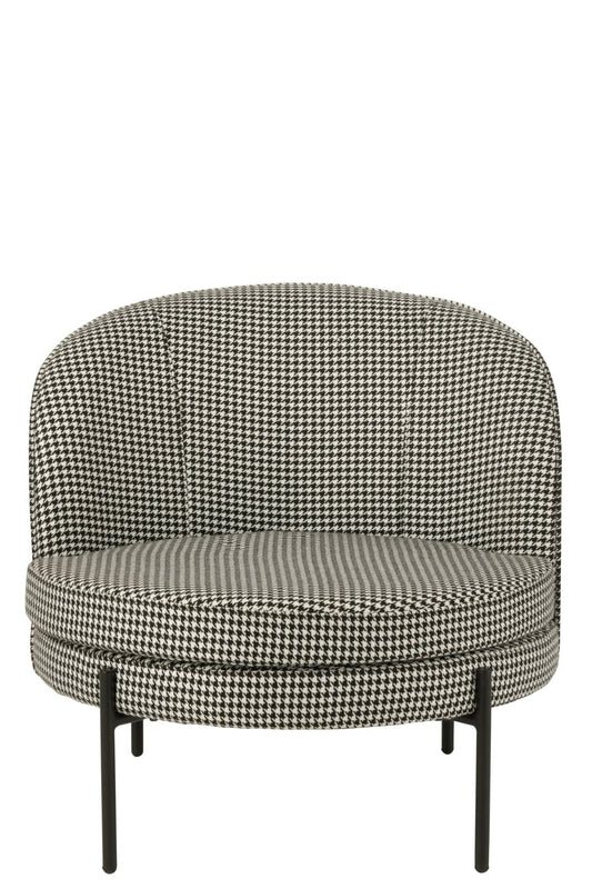 Armchair Pied-De-Poule Iron Black/White
