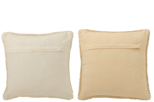 Cushion Hohoho Polyester White/Beige Assortment Of 2