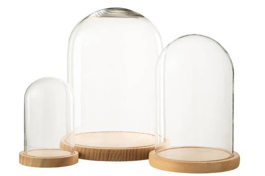 Decoratief stolp pot glas naturel groot