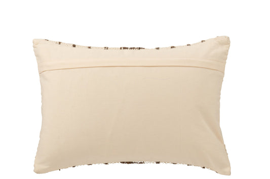 Cushion Rectangle Striped Cotton Ecru/Dark Brown