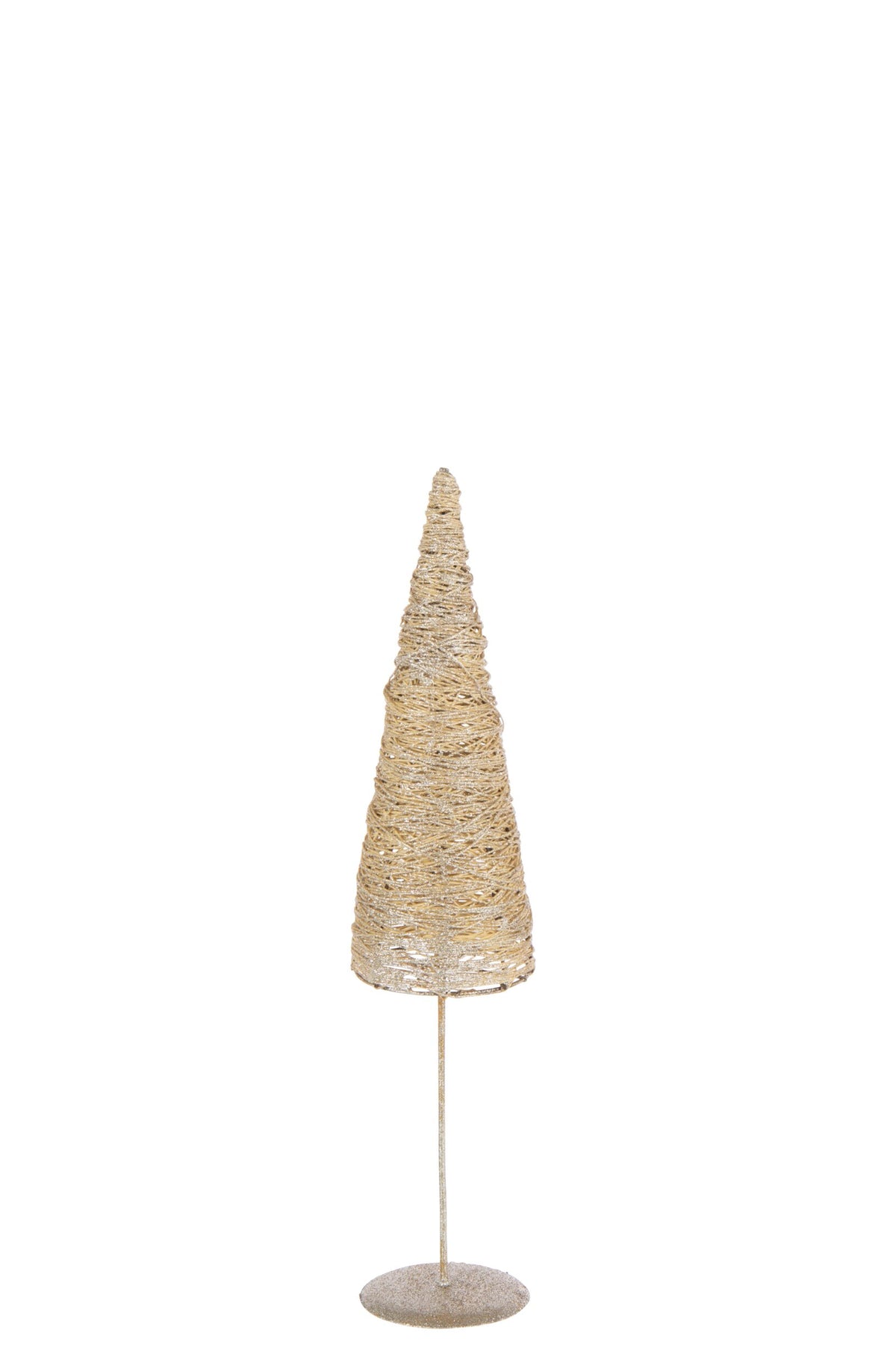 Christmas Tree On Base Metal/Paper Gold Colored Small