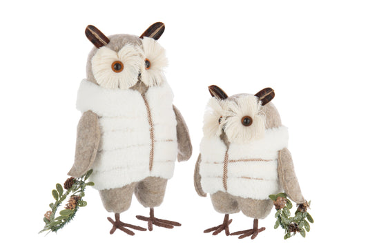 Owl +Coat Polyester Beige/White Large