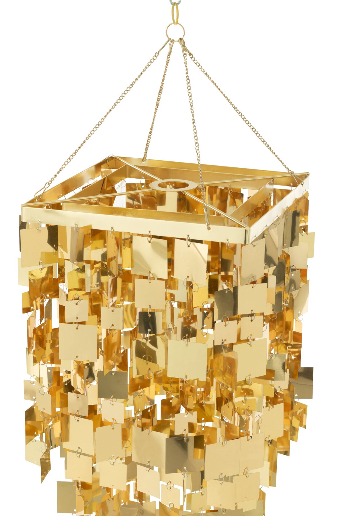 Small square gold-colored PVC chandelier lampshade