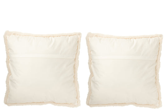 Cushion Yak Polyester Off-White/Brown Large Assortment Of 2