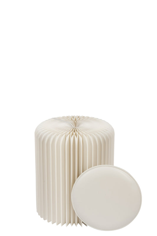 Pouffe Foldable Paper Off-White