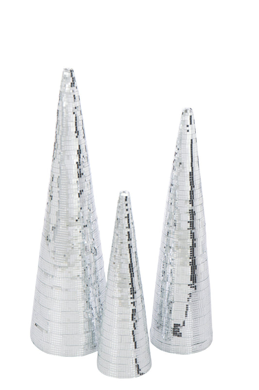 Cone Mirrors Foam Silver Colored Large