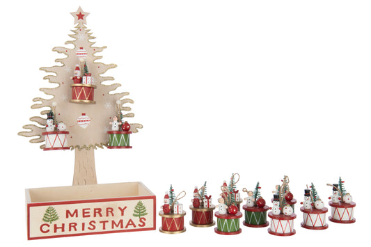 Tree +Hangers+Storage Plywood Natural/Christmas Red