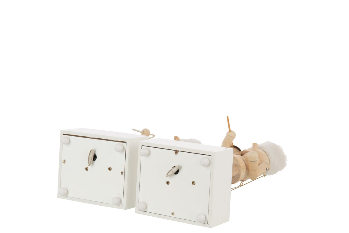 Nutcracker Music Pinewood Natural/White Assortment Of 2
