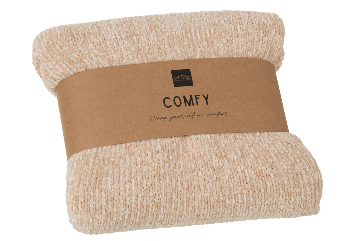 Blanket Chenille Polyester Beige