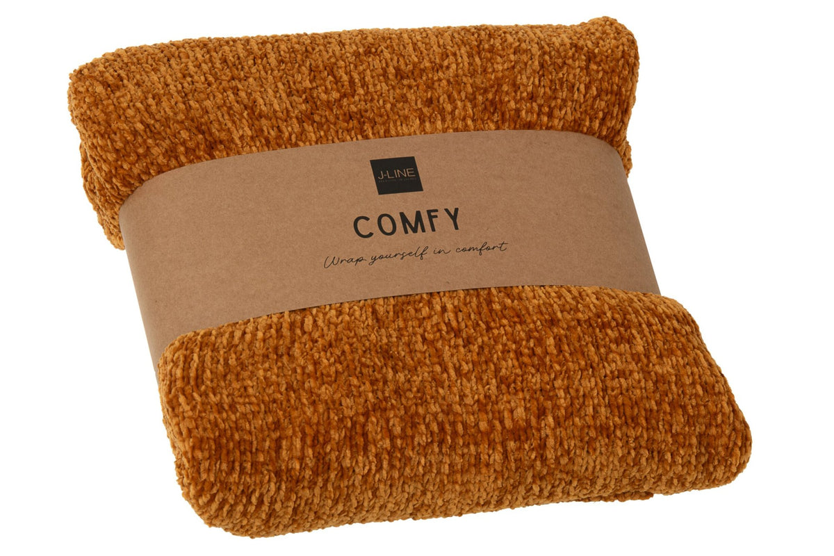 Blanket Chenille Polyester Rust Brown