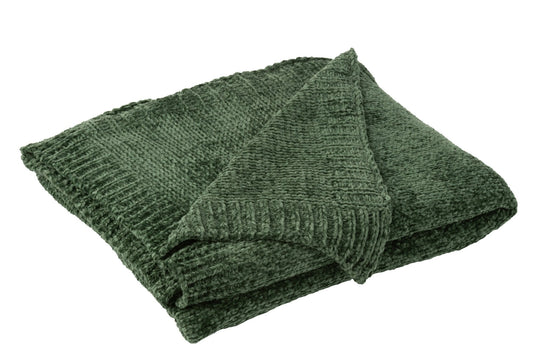 Blanket Chenille Polyester Dark Green