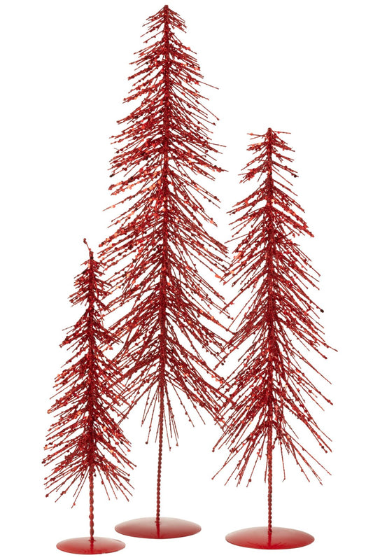 Christmas Tree Glitters Plastic Christmas Red Large
