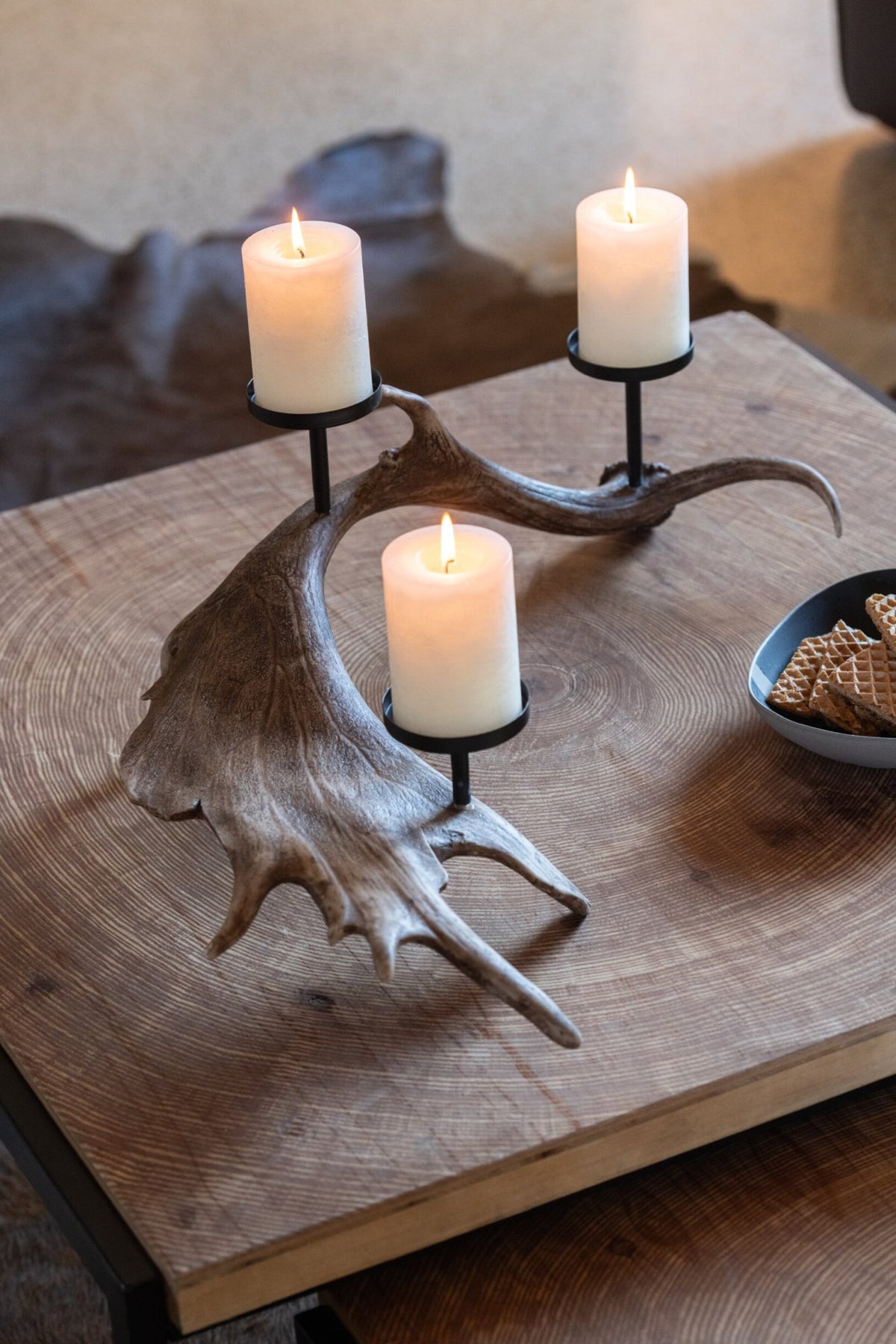 Kaarshouder Antlers Polyresin Bruin Large