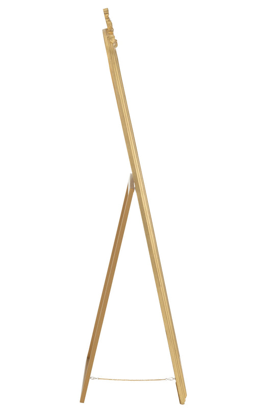Standing Mirror Emi Wood Gold Colored