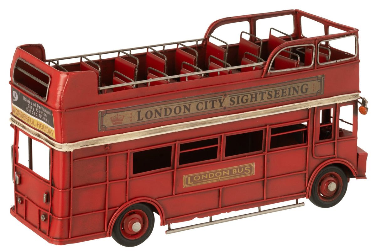 Bus Antique Metal Red