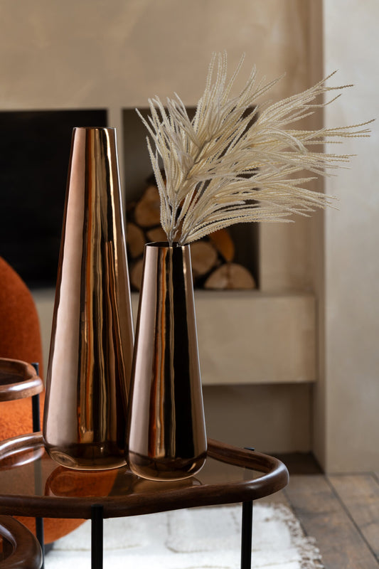 Floor Vase Aluminium Gold Colored Small