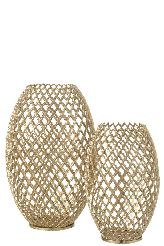 Floor Vase Aluminium Gold Colored L