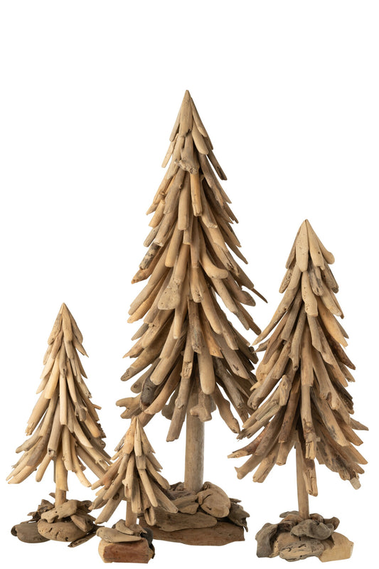 Christmas Tree On Base Wood Pieces Drift Wood Natural Extra Large