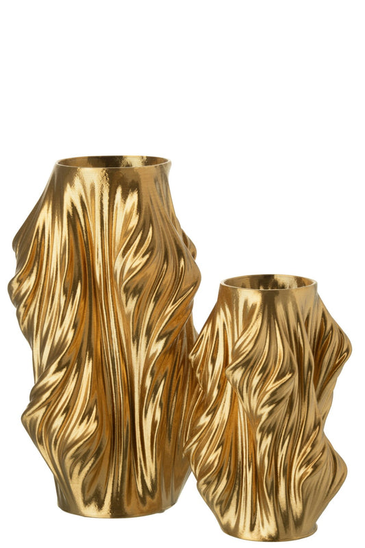 Vase 3d Printing Irregular Stoneware Gold Large