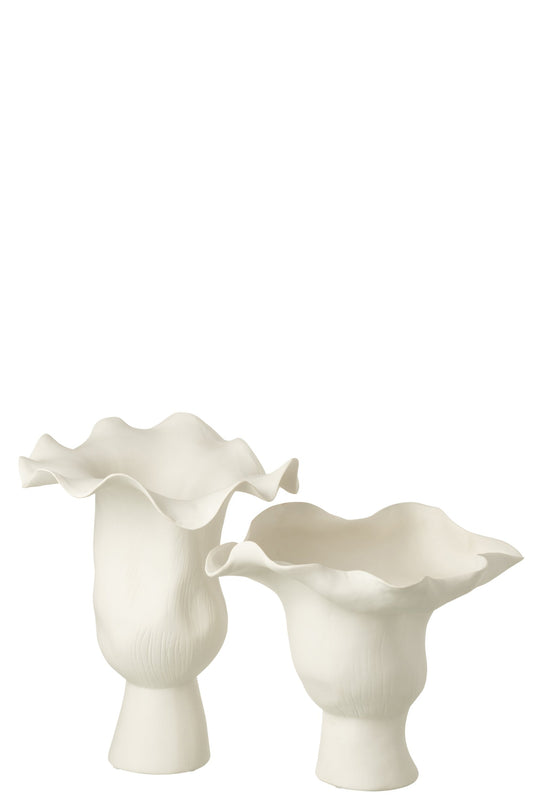 Vase Narrow Helix Irregular Ceramic White