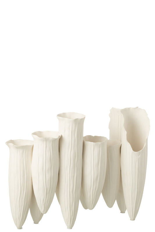 Vase Soliflore Helix Cylinder Ceramic White